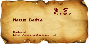 Matus Beáta névjegykártya